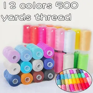 Sewing Thread, 12pcs/set Multifunctional Sewn Embroidery Sewing Machine Thread, DIY Household Sewing Machine Thread, Sewing Supplies, Sewing Accessories