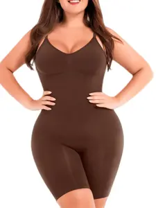 1 Women's Firm Control Body Shaper, Torso Compression & Natural Curves Shapewear Underwear, Body Shaping Underwear, Adjustable Straps Seamless Mid Thigh Bodysuit Breathable Soft Fabric, Suitable For Everyday, Work And Social Events