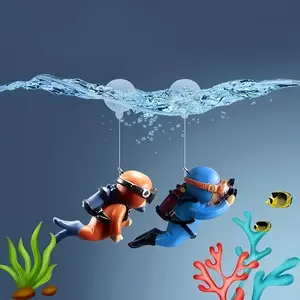 4 Piece Aquarium Diver Decor Set, Floating Landscape Decoration, Trendy Fish Tank Gift, Aquatic Ornament Accessories, Aquarium Building Set