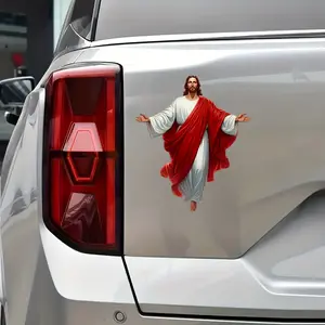 1 Pack Durable Waterproof Vinyl Jesus Prayer Sticker Scratch Resistant Smooth Surface for Motorcycle Laptop Car Bumper Rear Side Decal Water Bottle Decoration Perfect Gift Idea