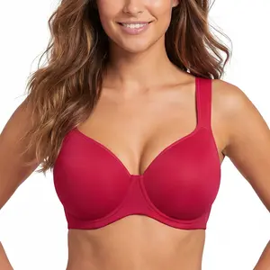 HSIA Joan Comfortzone Plus Size Soft Unlined T-Shirt Minimizer Bra Underwire Full Coverage 1/4 Inch Reducing Effect Seamless Support