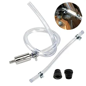 Universal Brake Bleeder Hose Kit with Built-in One-Way Check Valve, Leak-Proof Brake Bleeding Tool for Hydraulic Systems, Includes Inlet & Outlet Tubes, 2 Hose Clamps & 2 Rubber Adapter Caps, Easy One-Person Brake Fluid Bleeding