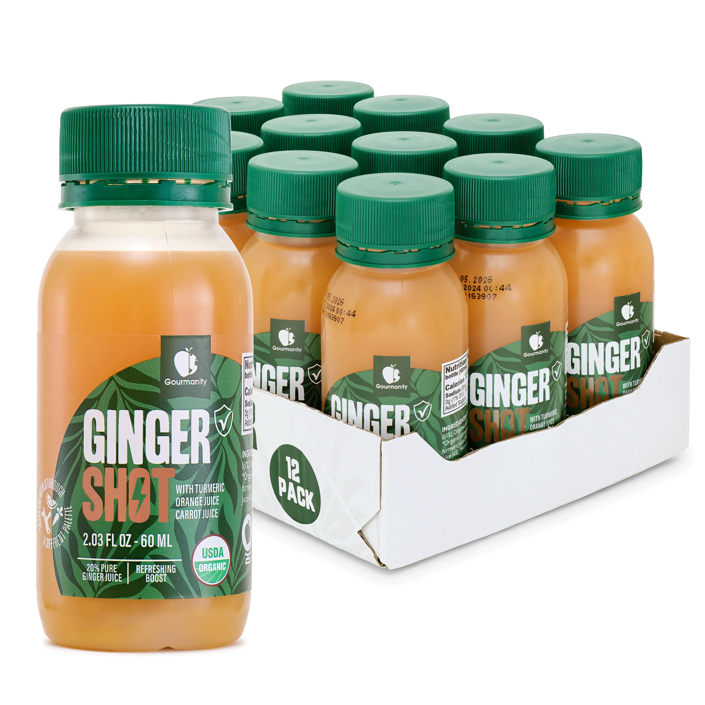 Gourmanity Organic Peruvian Ginger Shots (12 x 2.03oz/60 ml)