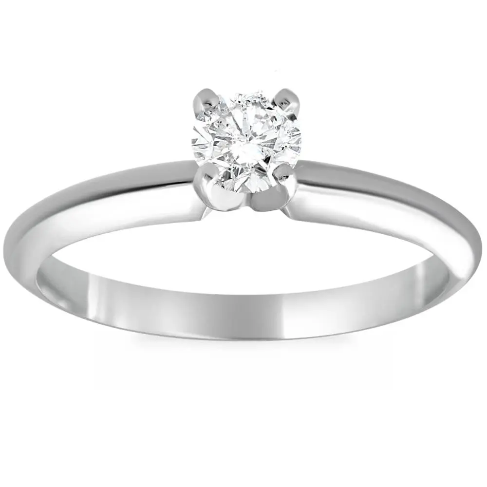 1/4Ct Solitaire Round Cut Diamond Platinum Engagement Ring 1/4Ct Solitaire Round Cut Diamond Platinum Engagement Ring