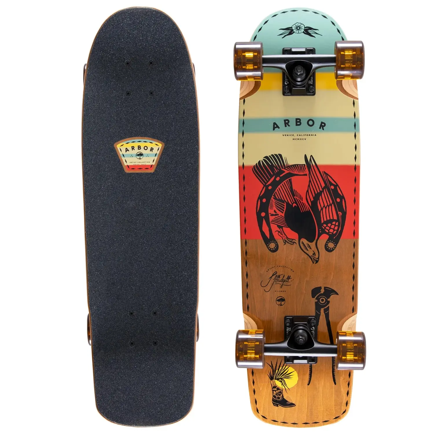 Arbor Longboards Cruiser Complete Mudgett Artist Pilsner 8.25" x 28.75"