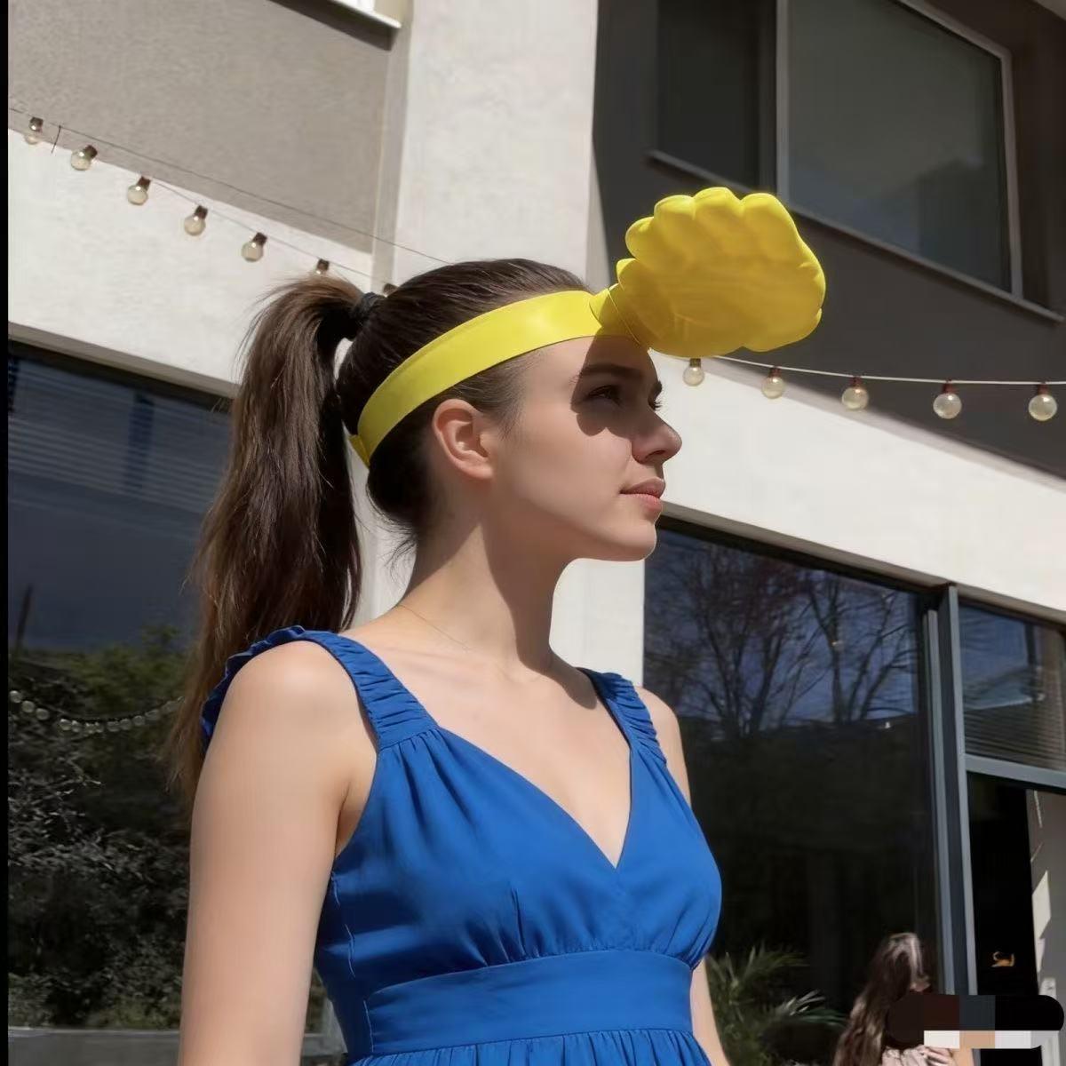 Novelty Palm Sun Visor Hat Funny Hand Shape Headband, Summer Outdoor UV Protection Sun Hat, Trending Hot Item