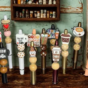 Coffee Bead Pens - Unique Design with Coffee Theme, Available in Multiple Colors, Ideal for Coffee Lovers
