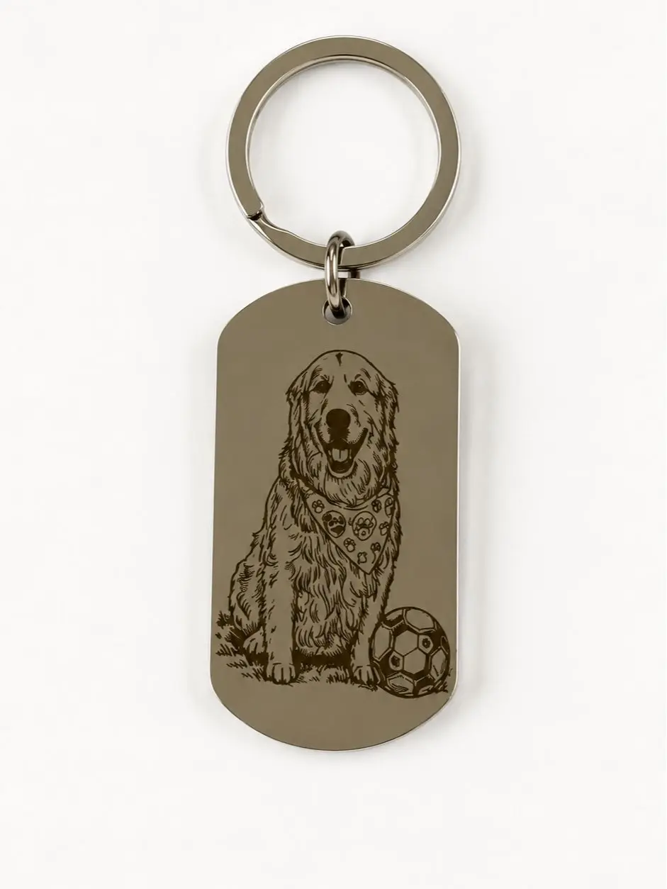Personalized Pet Photo Keychain Real Engraving, Custom Dog Cat Memorial Keychain, Pet Loss Gift, Engraved Pet Portrait Keyring, Stainless Steel Pet Lover Keepsake, Personalized Dog Mom Gift
