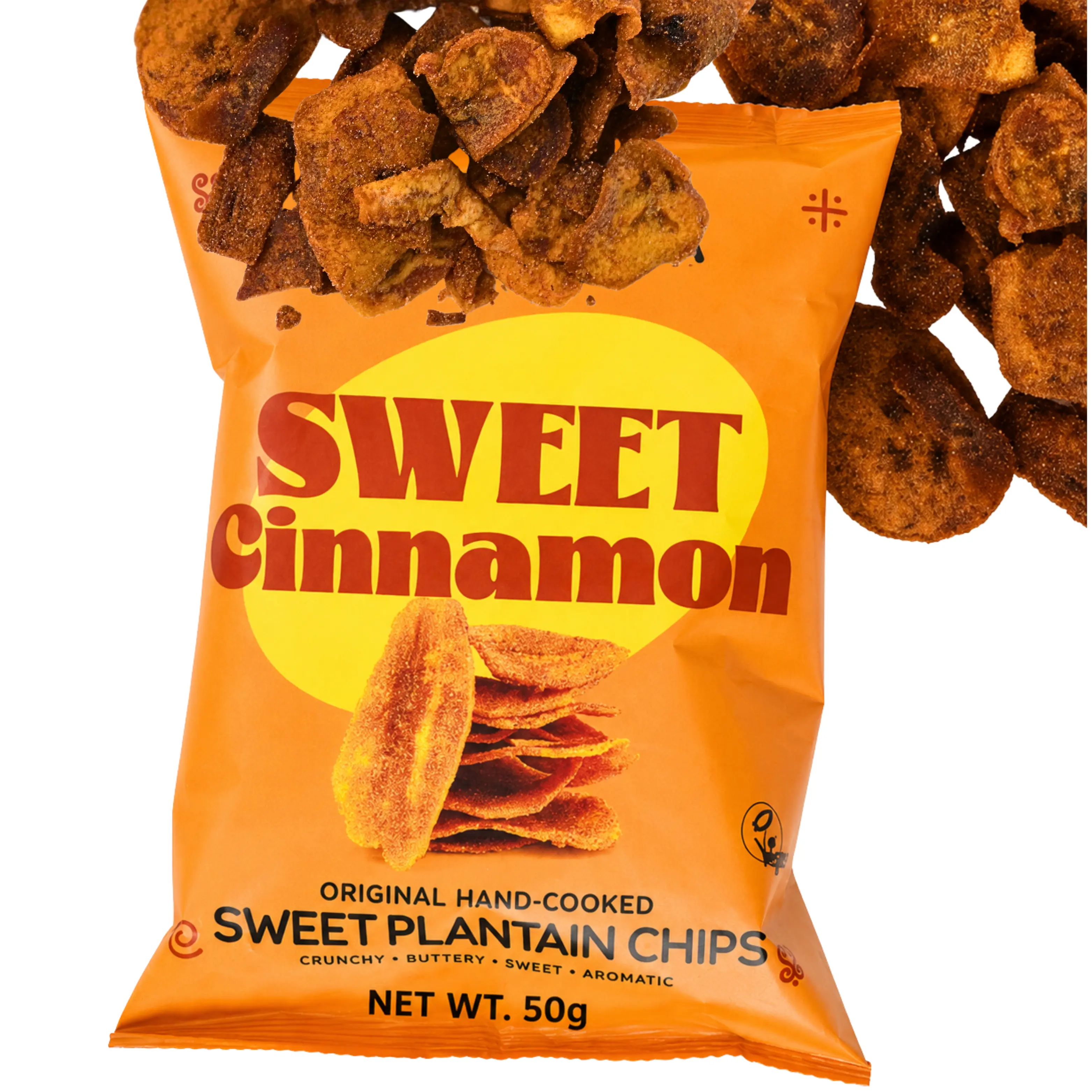 African Delights Sweet Cinnamon Plantain Chips, Pack of 3 (50g Each)