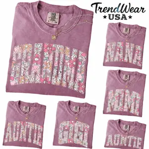 Comfort Colors Custom Mama Shirt, Boho Floral Grandma T-Shirt, Personalized Grandparent Gift, Floral Nana Auntie Mimi Gigi Grammy Shirt - TrendWear USA