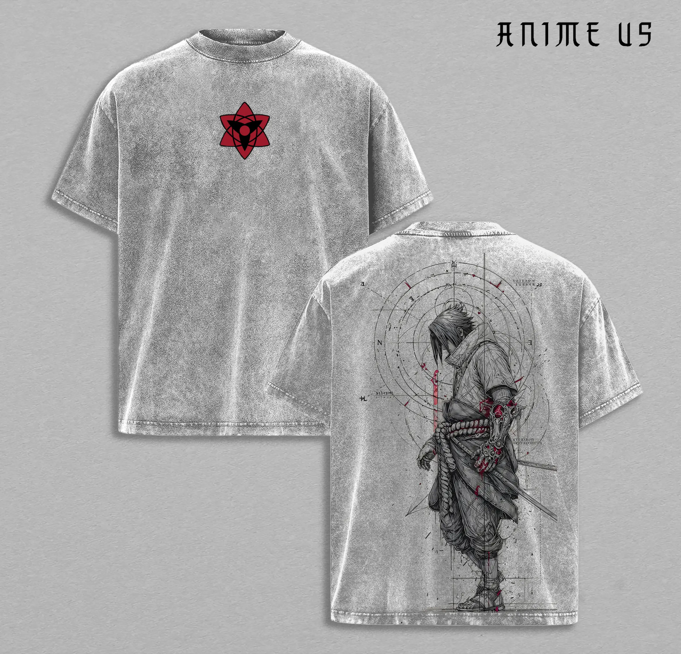 Limited Uchiha Sasuke - Naruto Anime Washed Tee Unisex Oversize Heavyweight Cotton T-shirt, Anime Wash Tee, Anime Lovers, Anime Tee, Anime Lovers Gift, Gift For Him, Gift For Her. Fabric Man