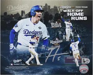 Freddie Freeman Los Angeles Dodgers Autographed 8" x 10" 2024 & 2025 World Series Walk-Off Home Run Collage Photograph - Fanatics Authentic Certified