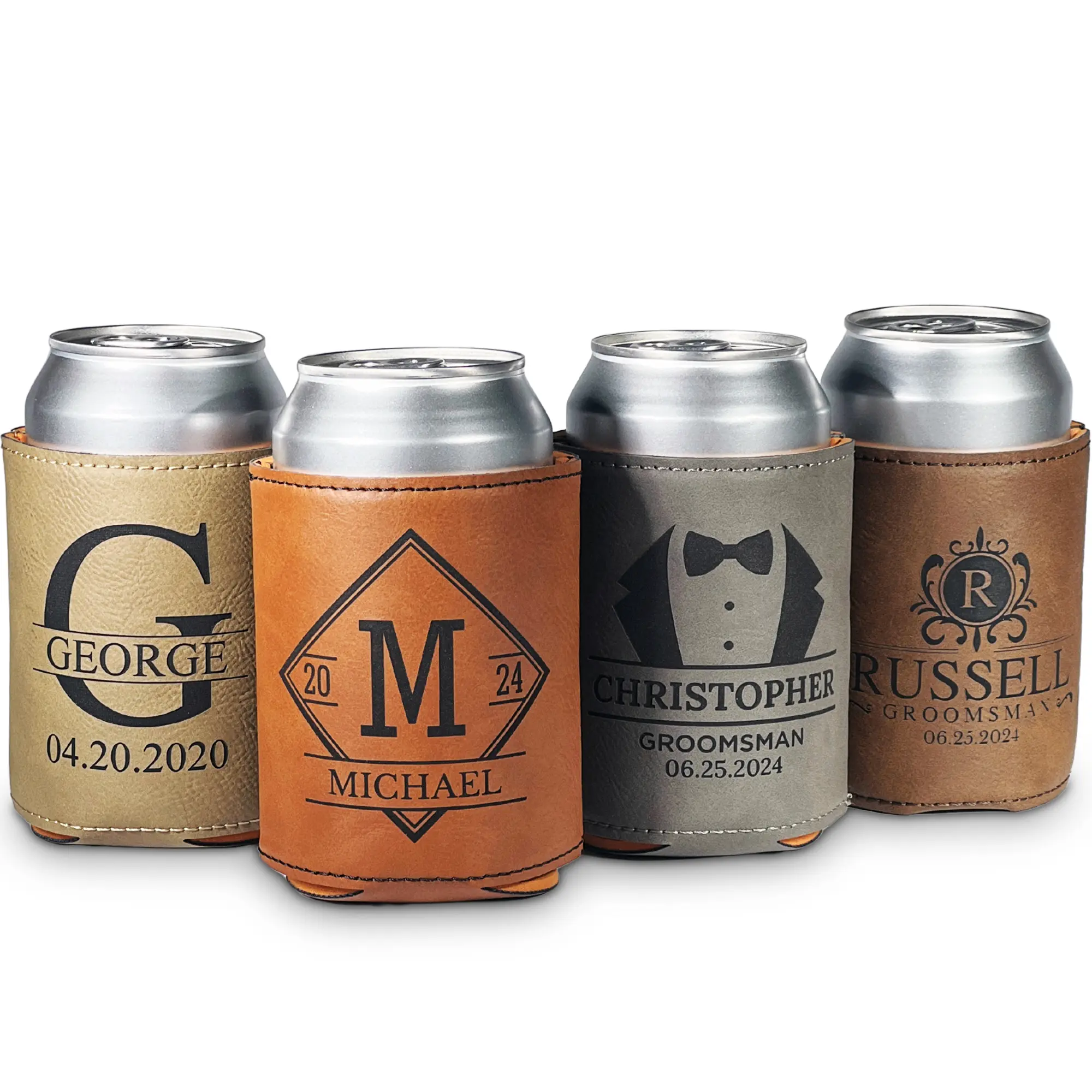 On The Rox Custom - Personalized Groomsmen Can Cooler - Custom Groomsmen Gift - Personalized Wedding Can Cooler - Can Sleeve Gifts - Beer Can Holder Wedding Favors Customized Drinkware Stylish