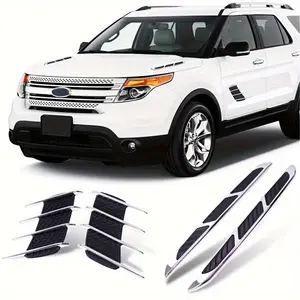 2pcs Shark Gills Realistic Car Vent Side Outlet Leaf Board Engine Hood Decoration, High-End Car Door Body Modification Decal, Car Decorative Sticker, Car Decals