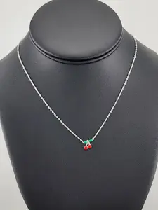 Fruity & Fun: Sterling Silver Cherry Pendant Necklace