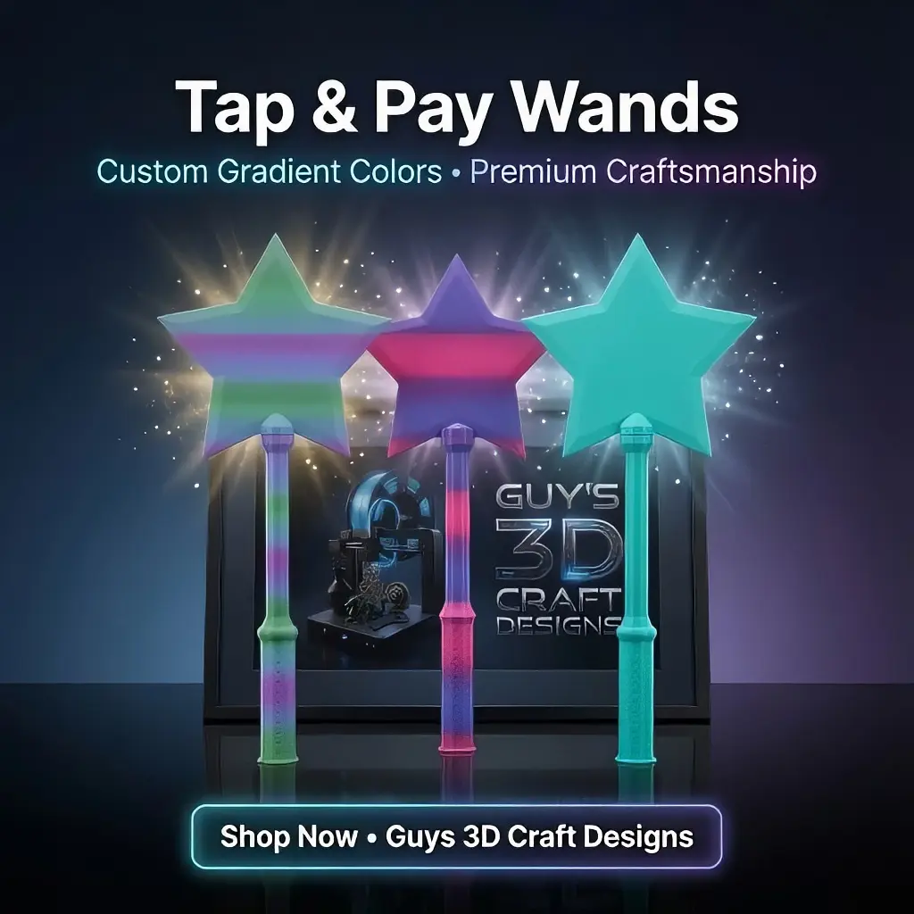 Guys 3D Craft Designs Tap & pay wands