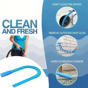 Dryer Vent Cleaning Kit with Adjustable Universal Adapter, Dryer Lint Vacuum Attachment, Blue Home Cleaning Tool, Essential Appliance Care, Flexible Hose Vacuum
