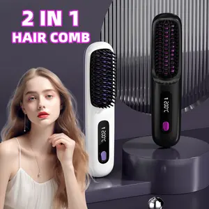 WavyTalk; 2 In 1 Hair Straightener Brush & Comb