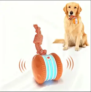 Interactive Dog Ball, Random Path Electric Automatic Moving and Rolling Dog Toy with Rope for Dogs, Motion-Activated Dog Stimulation Toy for Boredom Relief
