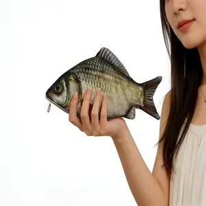 1pc Whimsical Realistic Carp-Shaped Pencil Case Suitable for everyday office supplies, Stationery Supplies, fun Easter, Halloween, Christmas, and anniversary gifts. Ideal for commuters and students. (Colours shipped at random)