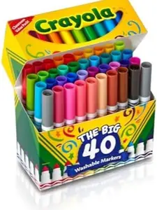 Ultra Clean Washable Markers (40ct), Coloring Markers for Kids, Coloring Book Marker Set, Gifts for Kids, Ages 3+