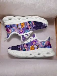 Kids K-Pop Hunter Theme Casual Trendy Trainers, Breathable High Top Textile Upper, All-Season Wear, Unisex Eva Sole, Perfect for School and Daily Use