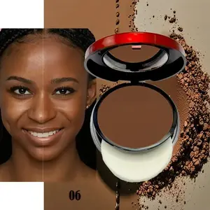 Contour, Concealer, Setting Powder, Compact - Bronze powder controls oil with a matte texture, conceals and brightens, suitable for all skin tones, Highlights and shadows makeup effect, travel, commuting, touch-ups, comes with puff, natural matt