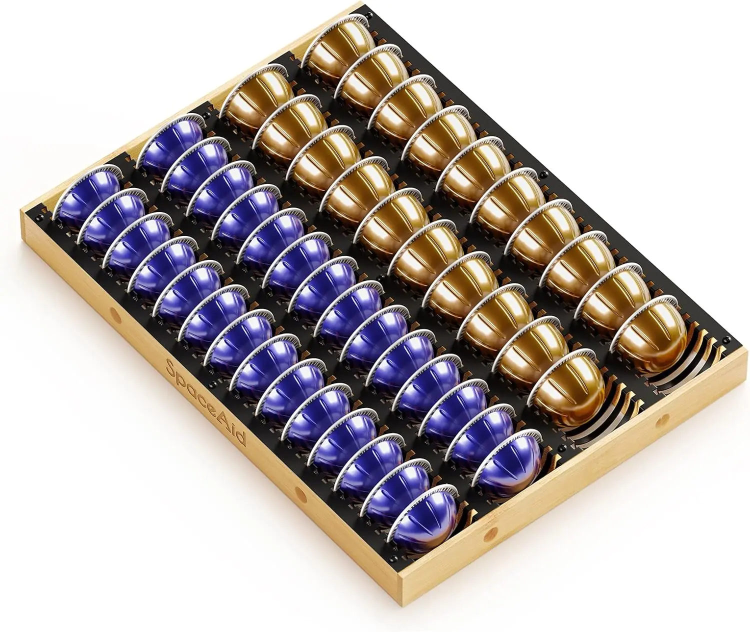 SpaceAid Bamboo Coffee Pod Holder for Nespresso Vertuo Capsule