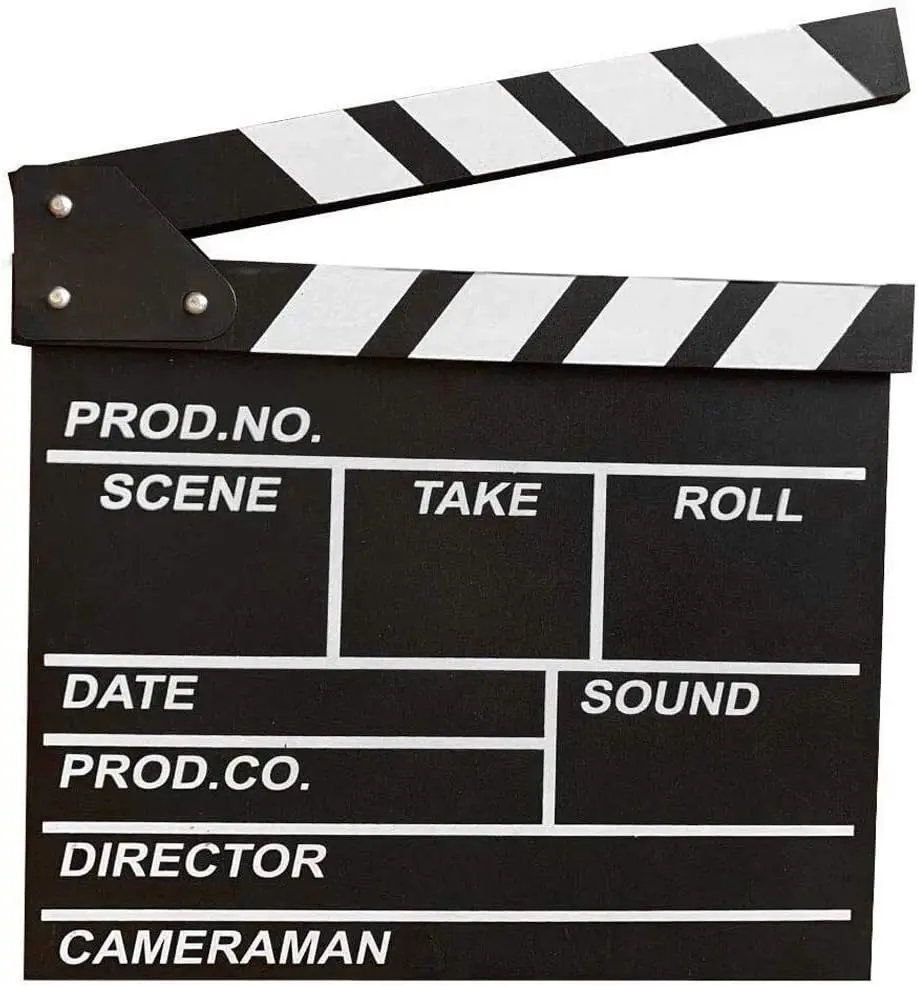 Professional  TV Movie Film Clap Board Slate Cut Prop Director Clapper -Black