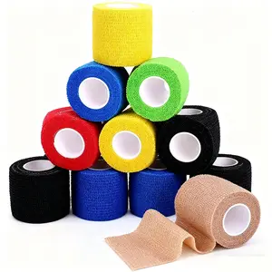 Three-color Mixed Set of Six Self-Adhesive Breathable Sports Bandages Elastic Non-Woven Ankle Elbow Wrap Mini Essential Fitness Accessory for Athletic Support