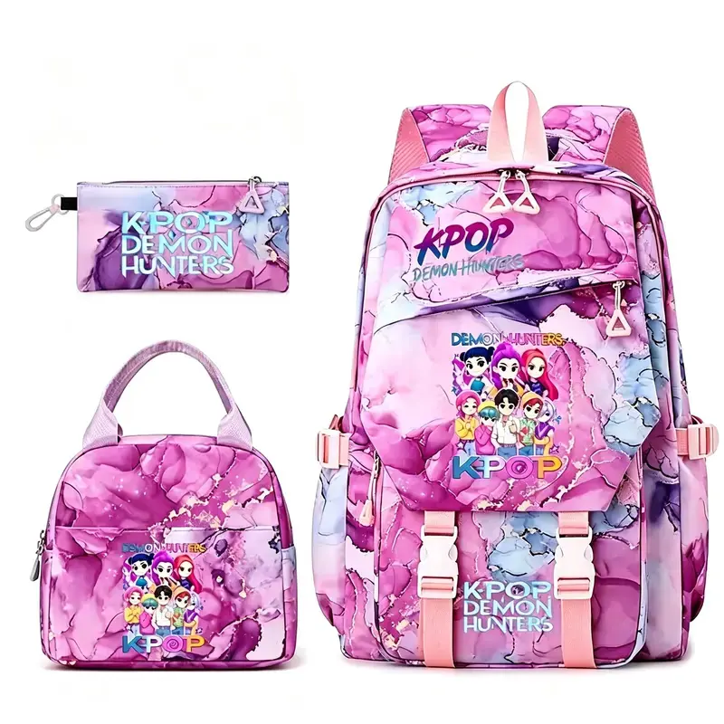3pcs New K-pop Backpack Set for Teen Girls - Anime School Laptop Bag with Lunch Box & Pencil Case, Back to School Gift (Sports & Outdoor Gym Shoulder Bag)