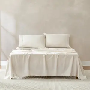 Lush Decor x Chuks Collins Path Cotton Sheet Set - 4-Piece Sateen Weave with Embroidered Cuff - OEKO-TEX Certified - Soft & Breathable Bedding