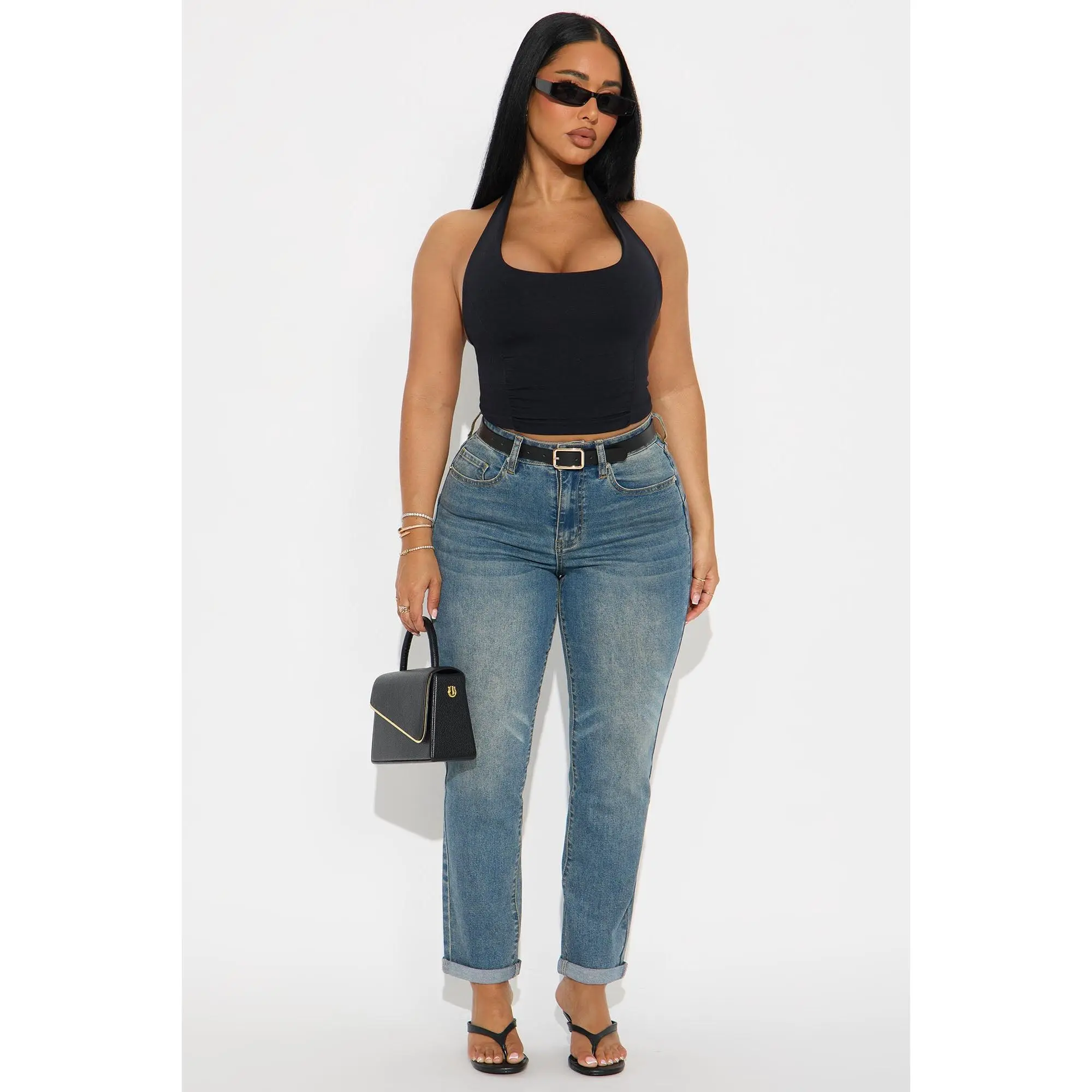 Clara Super Stretch Sculpting Mom Jeans - Vintage Wash
