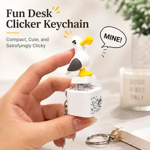 Seagull Mine!! Sound Button Keychain, Built-in Real Voice Sound & Glowing LED Light, Portable Interactive Novelty Prank Key Ring, Fun Birthday Holiday Gag Present for Adults Teens Friends Family