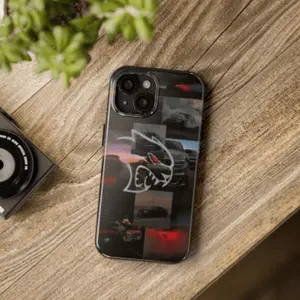 Hellcat Redeye Custom Dual-Layer Smartphone Casing - Hard Polycarbonate & TPU Rubber Cover with Car Print, Shockproof Impact-Resistance Protection Accessory, Ideal Gift for Car Enthusiasts