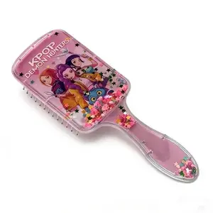 High-Quality Hair Comb Square Cushion, Cartoon Design Long Handle, Sandfall Styling Brush, Universal Hairbrush, Detangling Hairbrush, Detangler Brush for Stylish Hair Care, Hair Care Tool