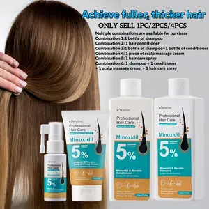 5% Minoxidil Hair Growth Set | Hair Serum / Shampoo / Conditioner / Scalp Massage Balm, Sold Separately or as a Kit. Activate Hair Follicles, Anti-Hair Loss, Repair Damaged Hair, Improve Hairline, Professional Hair Care Solution
