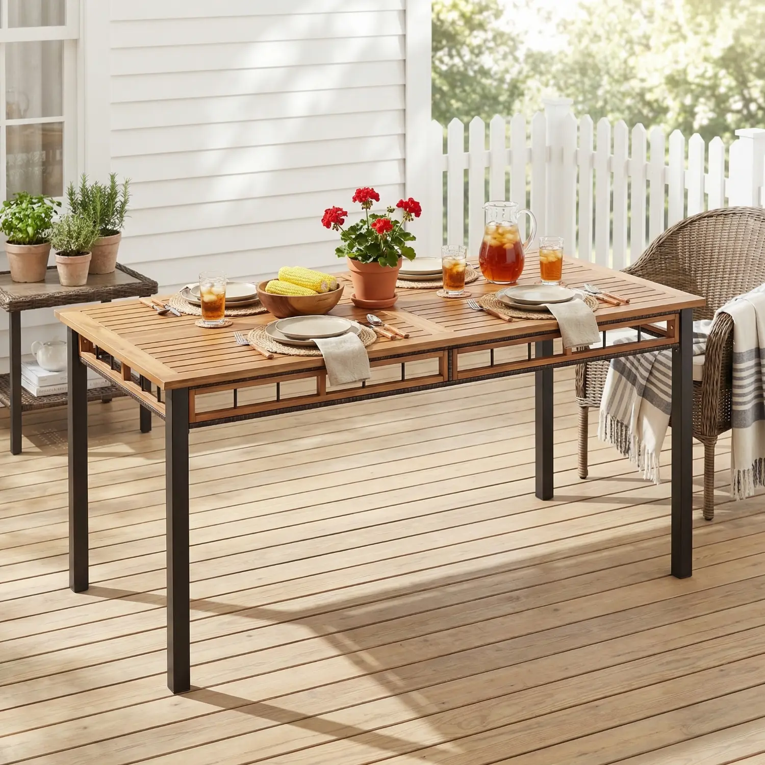 Natural + Black table