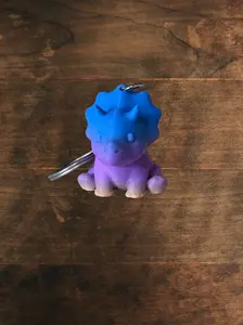 3D Printed Mini Triceratops Keychain