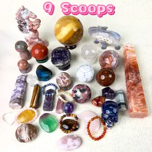 ️️9 Scoops-Mystery Crystal Scoop with Healing Stones, Rare Crystals Surprise, Perfect for Gifts & Collectors