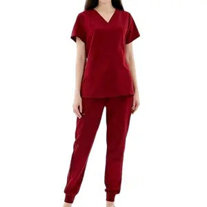 Nurse VALIANT Joggers  SCRUBS Set Womenswear Clothing Comfortable Outerwear Drawstring Pants  Ribbed Pockets