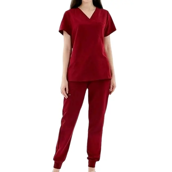 Nurse VALIANT Joggers  SCRUBS Set Womenswear Clothing Comfortable Outerwear Drawstring Pants  Ribbed Pockets