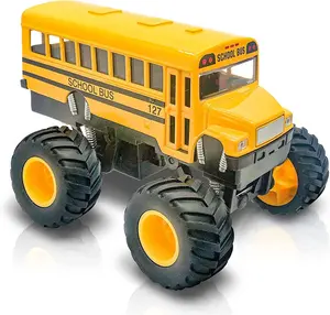 5" Monster School Bus, Super Monster Bus with Pullback Mechanism, Diecast Monster Truck Bus for Kids, Big Wheels Monster Truck Toys, Play Vehicle Gifts for Boys