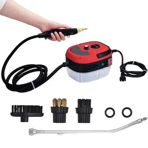 Saker Handheld 2500W Steam Cleaner with 9pcs Accessories, Fast Heating to 229°F/105°C, High Pressure Portable Steamer with Nozzle & 3 Brushes, Deep Cleaning for Kitchen, Tile, Bathroom & Car Surfaces.