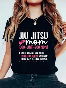 Jiu Jitsu Mom Jiujitsu BJJ Brazilian Jiu Jitsu women's shirts T-Shirt  Print Cotton women's shirts T-Shirt For Summer, Women's Soft Short Sleeve Top, Stylish Comfy Tee For Women Graphic Tees vintage graphic tees