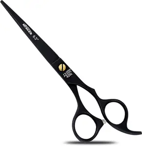 Nixcer Professional Hair Cutting Scissors 6.5" For Hairdressers - 100% Japanese Steel, Ergonomic Design, Offset Grip, Moose Screw Black.