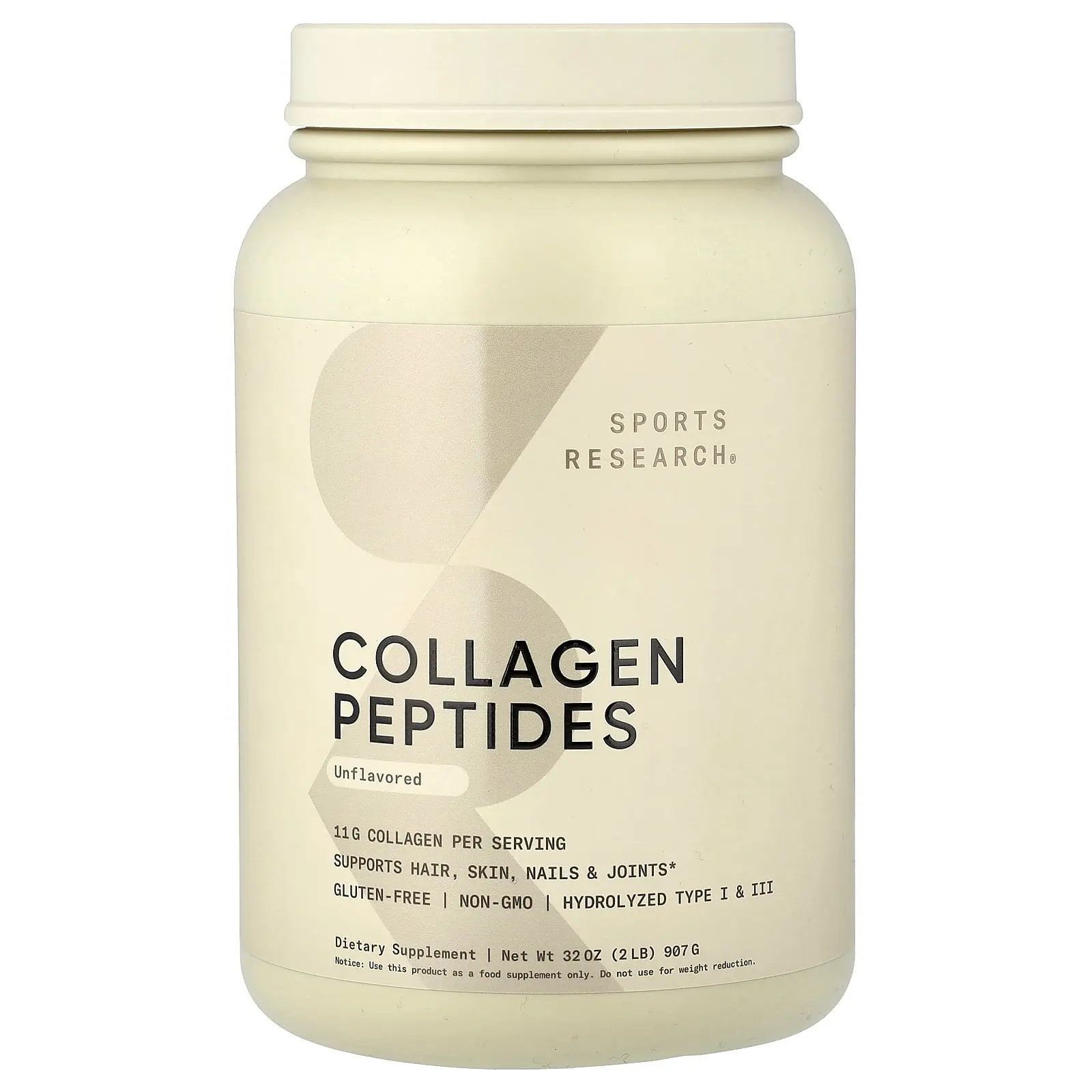 Sports Research Collagen Peptides, Unflavored, 32 oz (907 g)