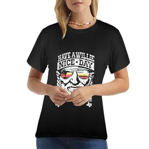 Have a Willie Nice Day Shirt Music Short Sleeve Round Neck Country Music Top