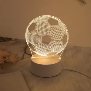 3D Soccer Ball Design Night Light, USB Powered Table Lamp, Novelty Lighting, Home Decor Light for Home Bedroom Living Room, Perfect Gift Idea