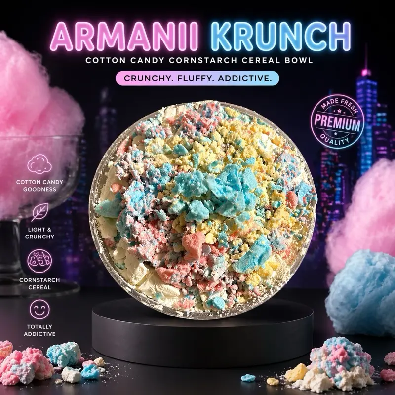 16oz Medium Crunchy Cotton Candy Cereal Bowl (Made with Box Argo Cornstarch
